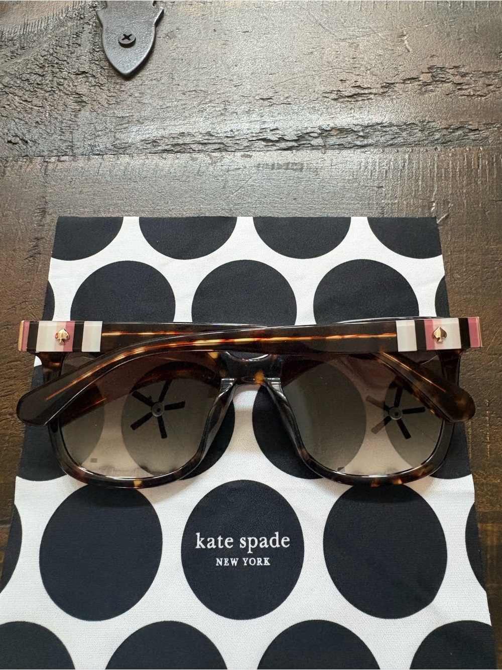 kate spade Kiya/S Square Tortoiseshell Frame Sunglasses + Case & Cloth - Picture 2 of 10